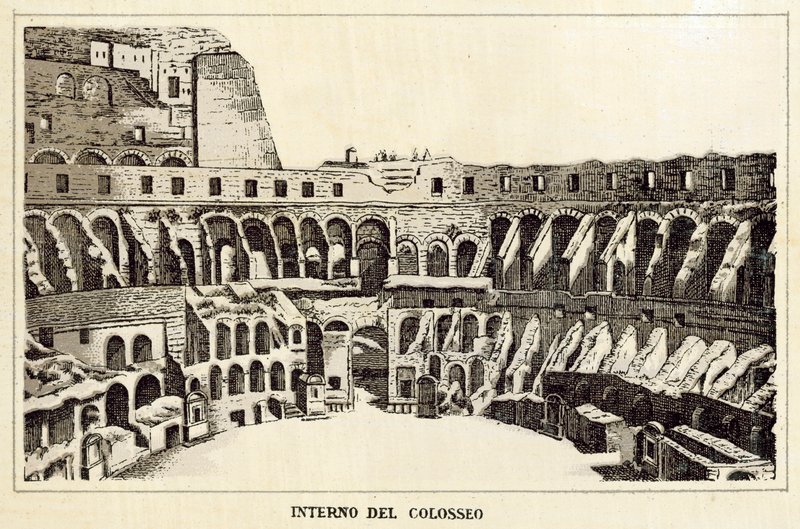Rome : Intérieur du Colisée - Italian School