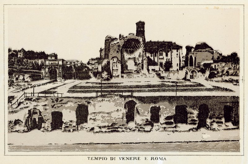 Rome : Temple de Vénus et de Rome - Italian School