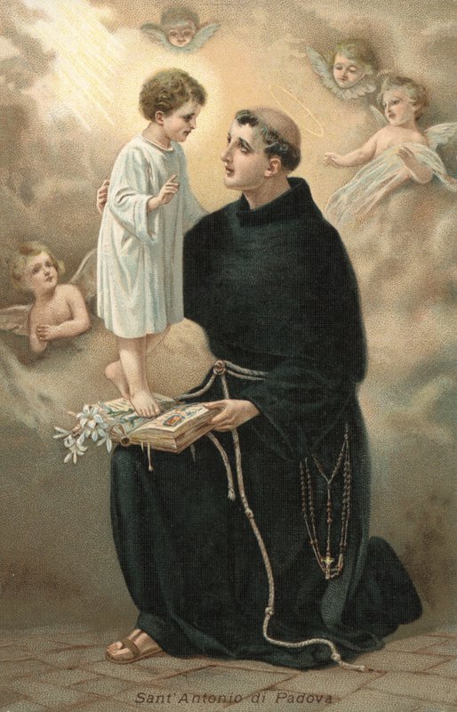 Saint Antoine de Padoue (lithographie couleur) - Italian School