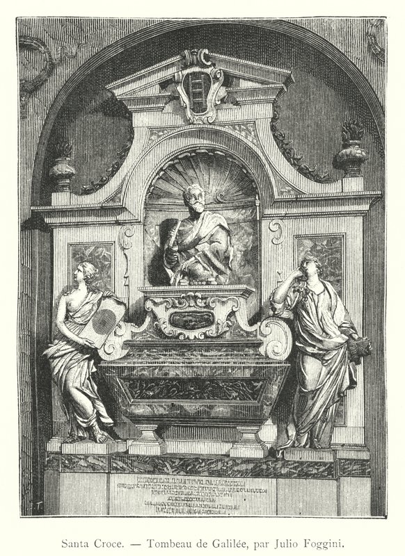 Santa Croce, Tombeau de Galilée, par Julio Foggini (gravure) - Italian School