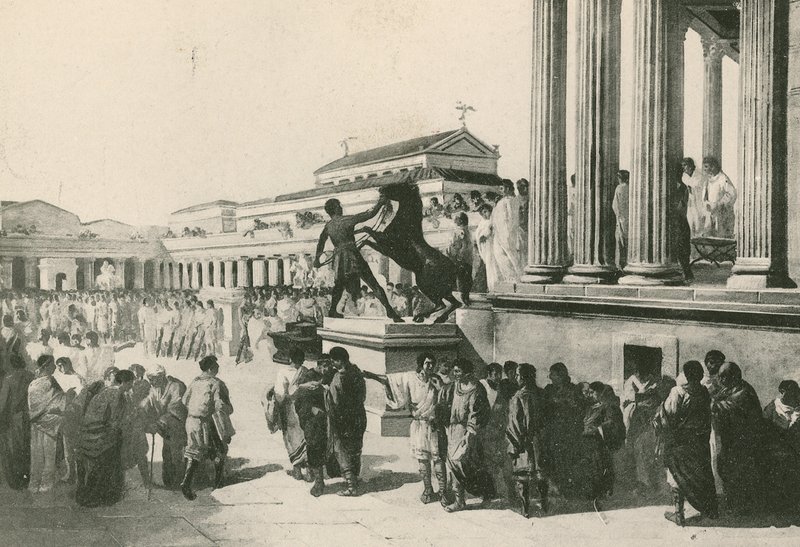 Les élections dans le forum civil (gravure) - Italian School