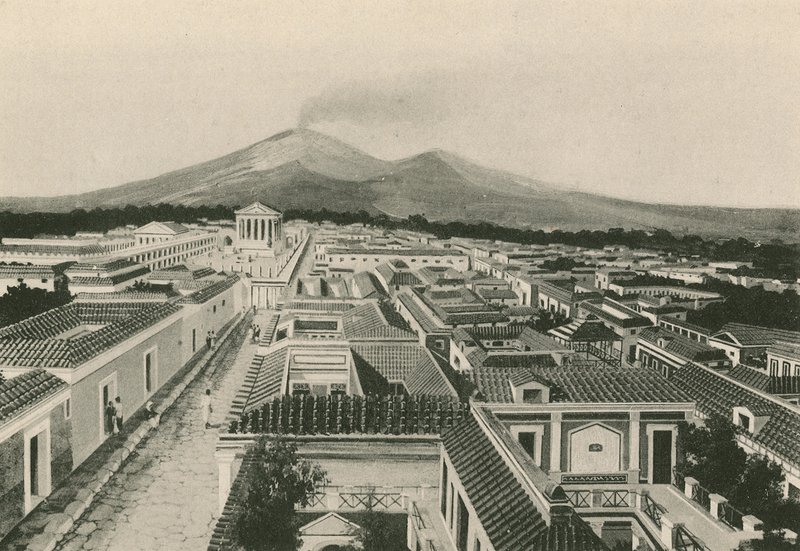 Le panorama de Pompéi comme il était - Italian School
