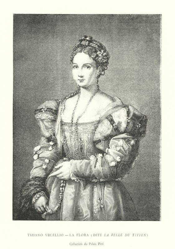 Tiziano Vecellio, La Flora, Dite La Belle du Titien, Collection du Palais Pitti (gravure) - Italian School
