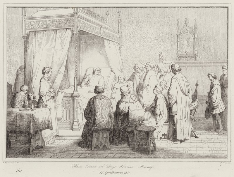 Les derniers instants du Doge Tommaso Mocenigo - Italian School