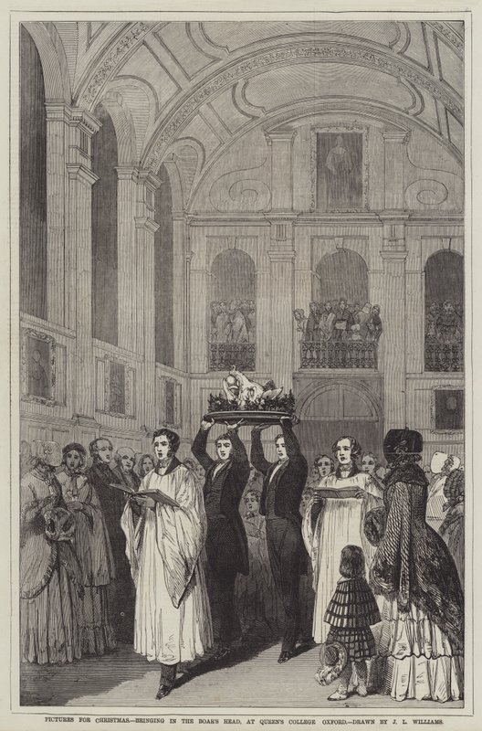 Images pour Noël, apportant la tête de sanglier, au Queen