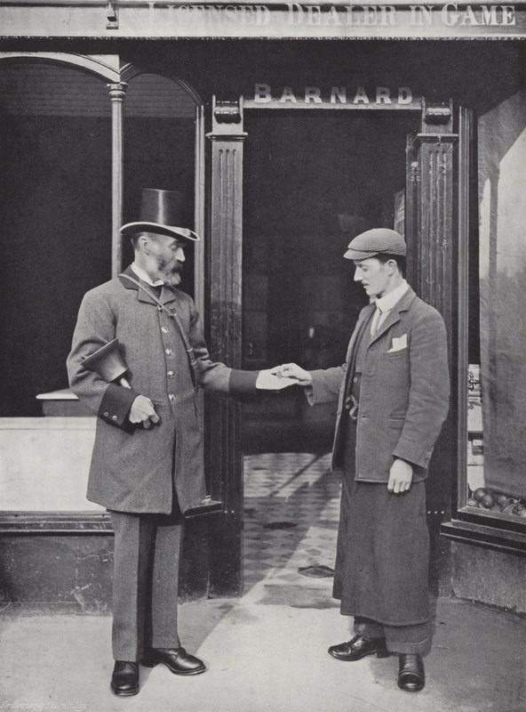 Hocktide à Hungerford, crieur collectant des sous - J. Benjamin Stone