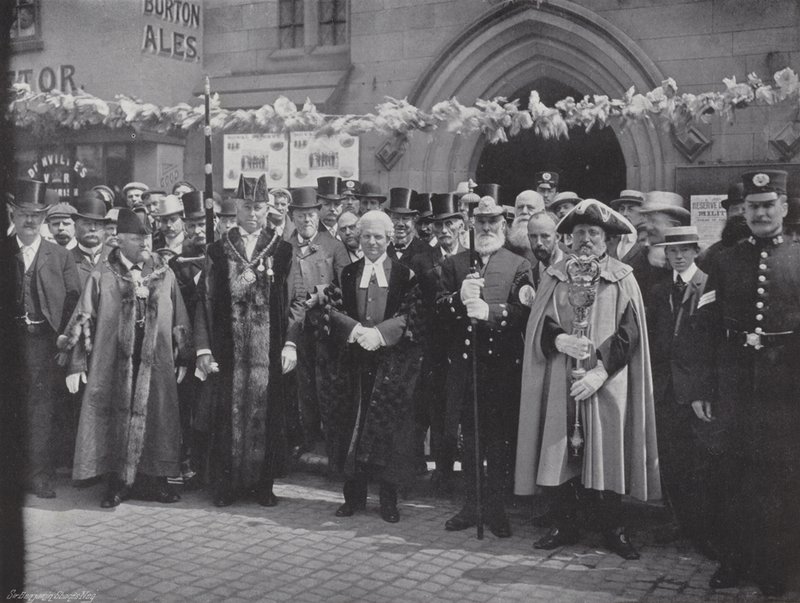 Lichfield Greenhill Bower, rassemblement pour la procession - J. Benjamin Stone
