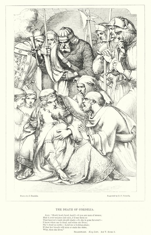 La mort de Cordélia (gravure) - J. Franklin