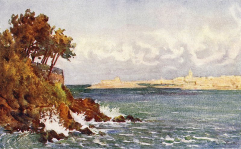 Saint-Malo depuis la plage du Prieuré, Dinard - J. Hardwicke Lewis