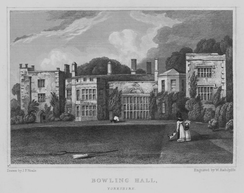 Bowling Hall, Yorkshire (gravure) - John Preston Neale