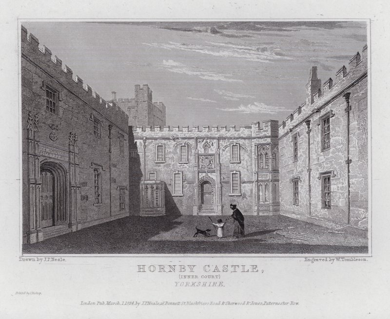 Hornby Castle, cour intérieure, Yorkshire - John Preston Neale