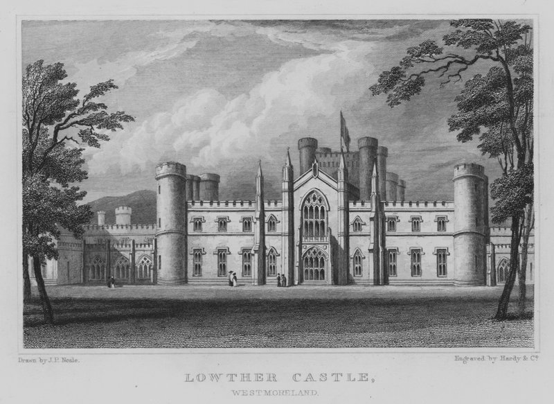 Château de Lowther, Westmoreland (gravure) - John Preston Neale
