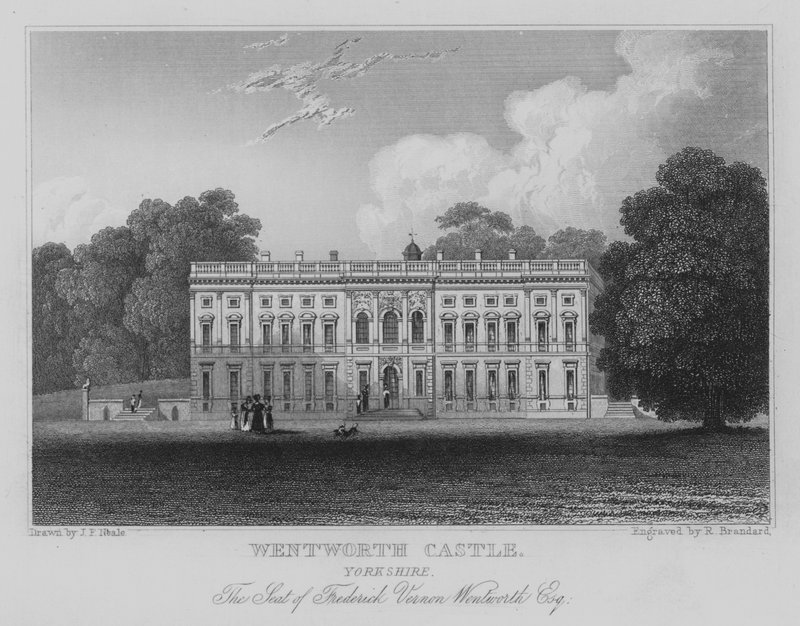 Wentworth Castle, Yorkshire, La résidence de Frederick Vernon Wentworth, Esquire (gravure) - John Preston Neale
