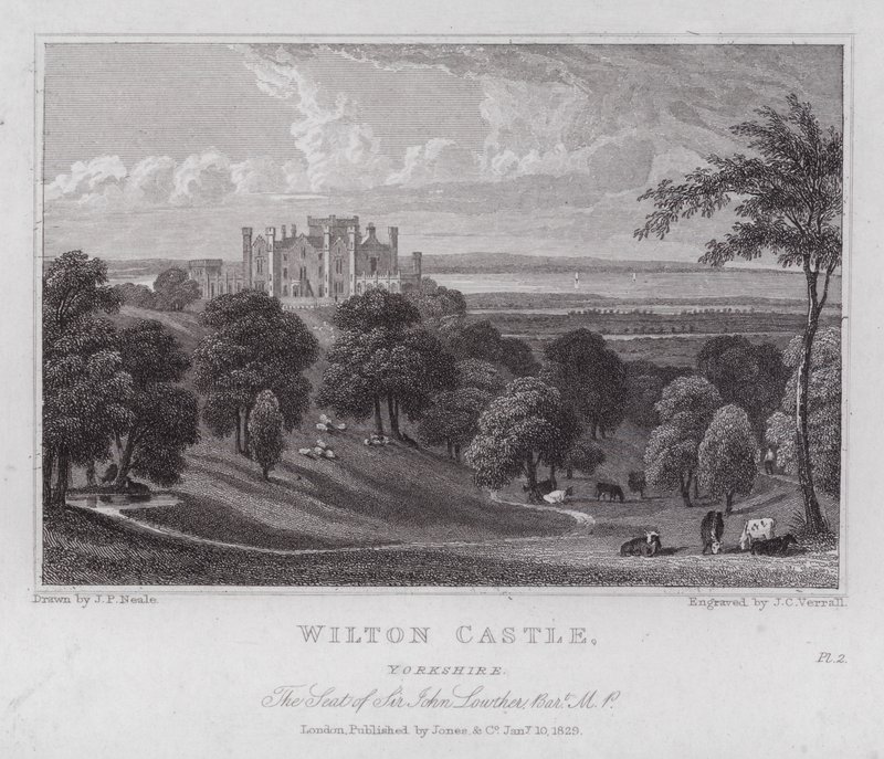Château de Wilton, Yorkshire, la résidence de Sir John Lowther - John Preston Neale