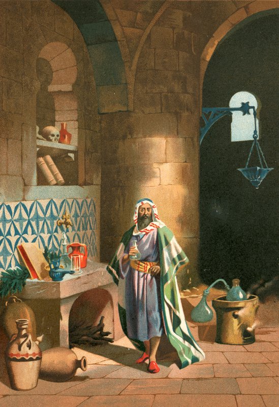 Rhases dans son laboratoire chimique à Bagdad - J. Serra