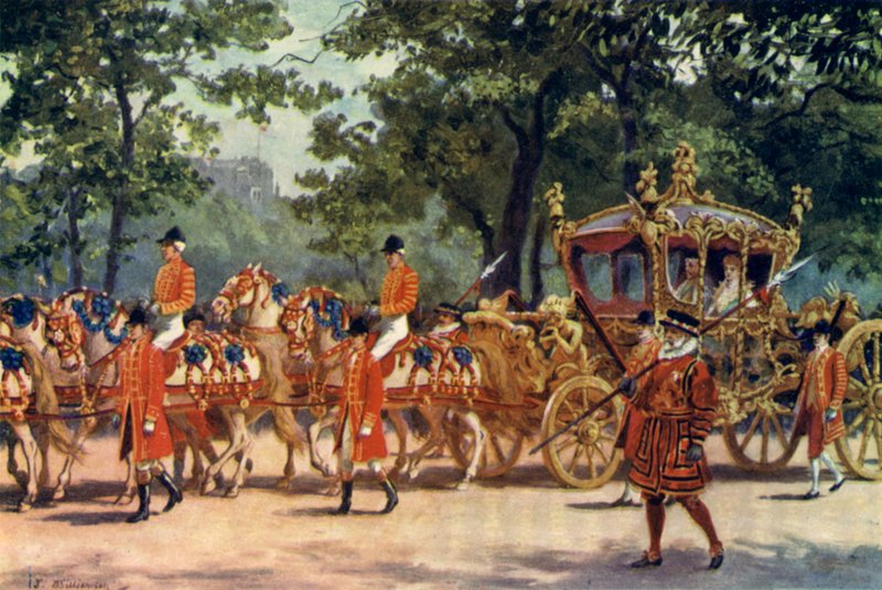 Le carrosse du couronnement, procession du couronnement du roi Édouard VII - J. Williamson