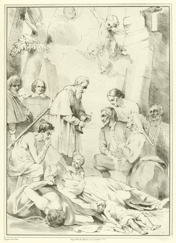 Saint Macaire de Gand aidant les victimes de la peste - Jacob van Oost