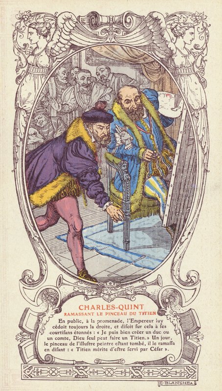Charles V ramassant le pinceau de Titien après qu