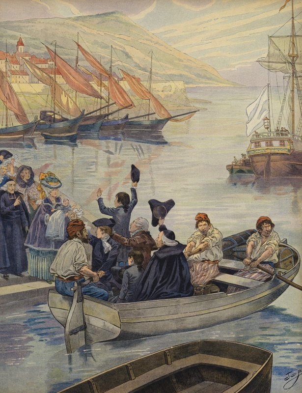 Le jeune Napoléon Bonaparte quitte la Corse - Jacques Marie Gaston Onfray de Breville (Job)