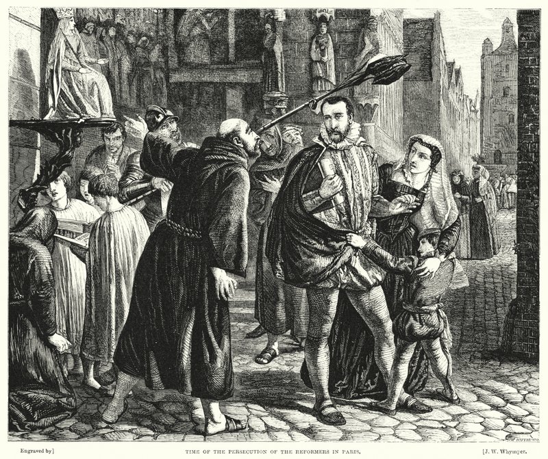 Temps de la Persécution des Réformateurs à Paris (gravure) - James Clarke Hook