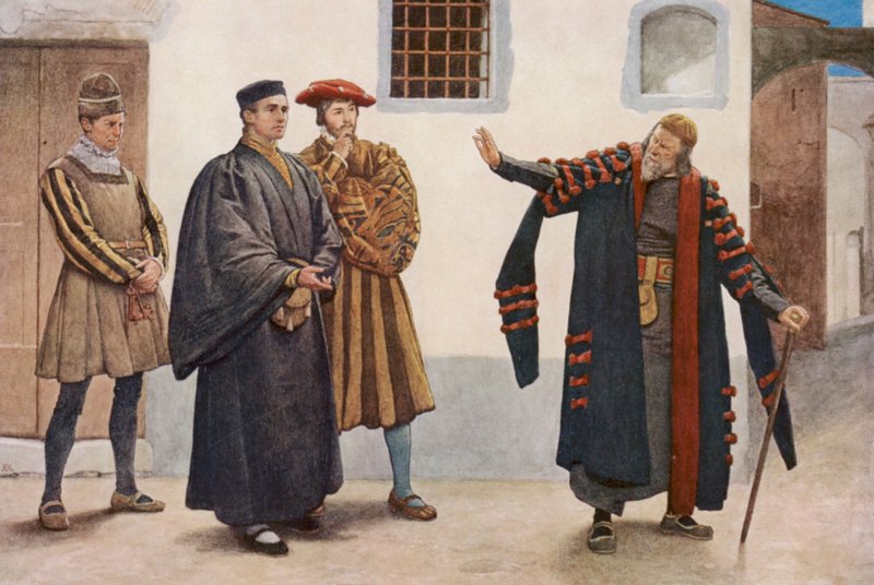 Le Marchand de Venise de Shakespeare : Shylock, Antonio, Salarino et Geôlier - James Dromgole Linton