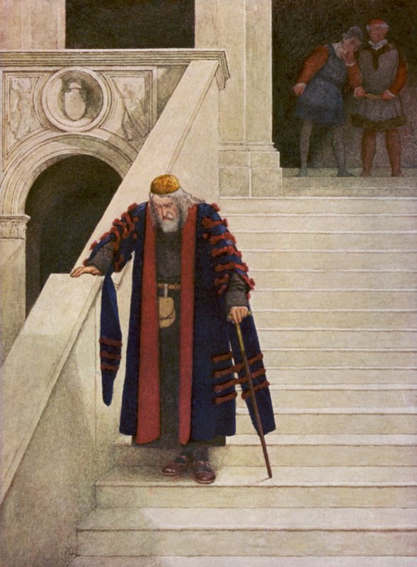 Le Marchand de Venise de Shakespeare : Shylock quittant le Palais Ducal - James Dromgole Linton