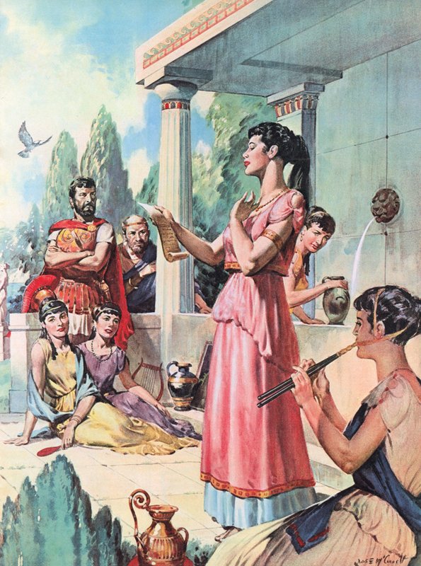 Sappho (lithographie couleur) - James Edwin McConnell