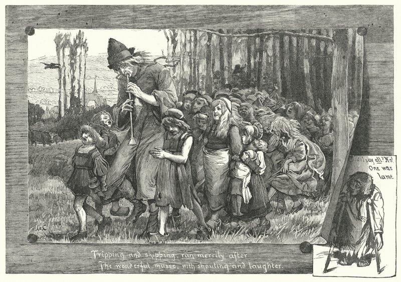 Le Joueur de flûte de Hamelin (gravure) - James Elder Christie