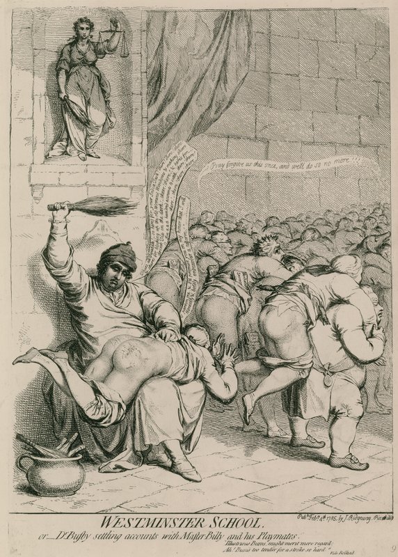 École de Westminster; ou, M. Busby réglant les comptes avec Maître Billy et ses camarades de jeu - James Gillray