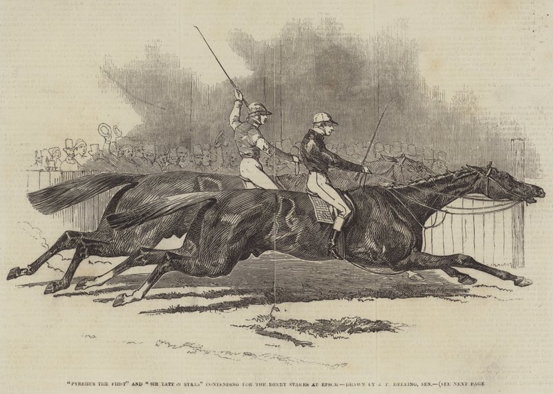 Pyrrhus le Premier et Sir Tatton Sykes contestant les Derby Stakes à Epsom - James Herring