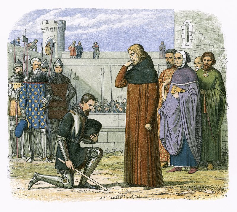 Rencontre de Richard II et Henry Bollinbroke où Henry réclame le trône - James William Edmund Doyle