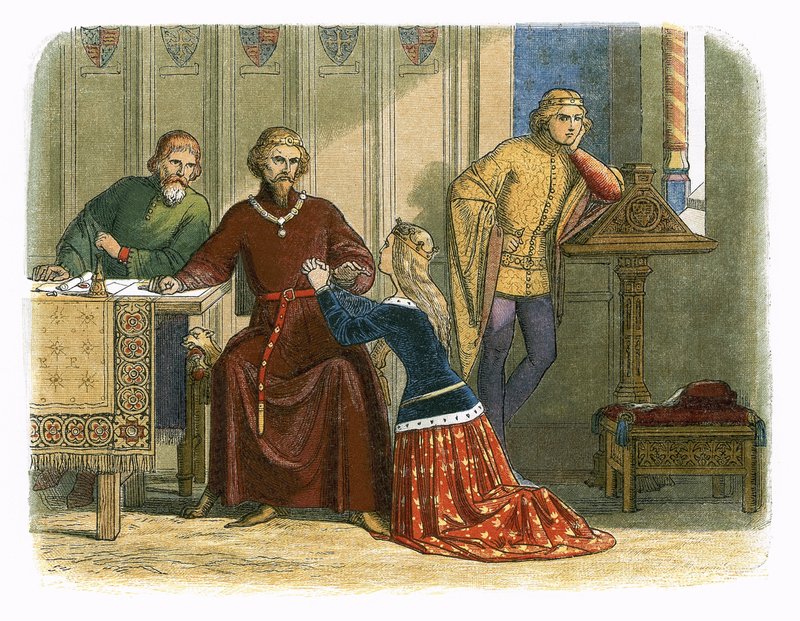 La reine Anne intercède auprès de Gloucester et Arundel pour Sir Simon Burley - James William Edmund Doyle