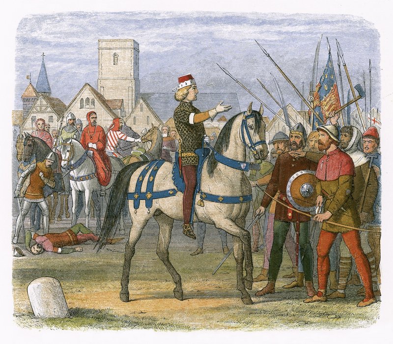Richard prend le commandement des rebelles lors de la révolte des paysans - James William Edmund Doyle