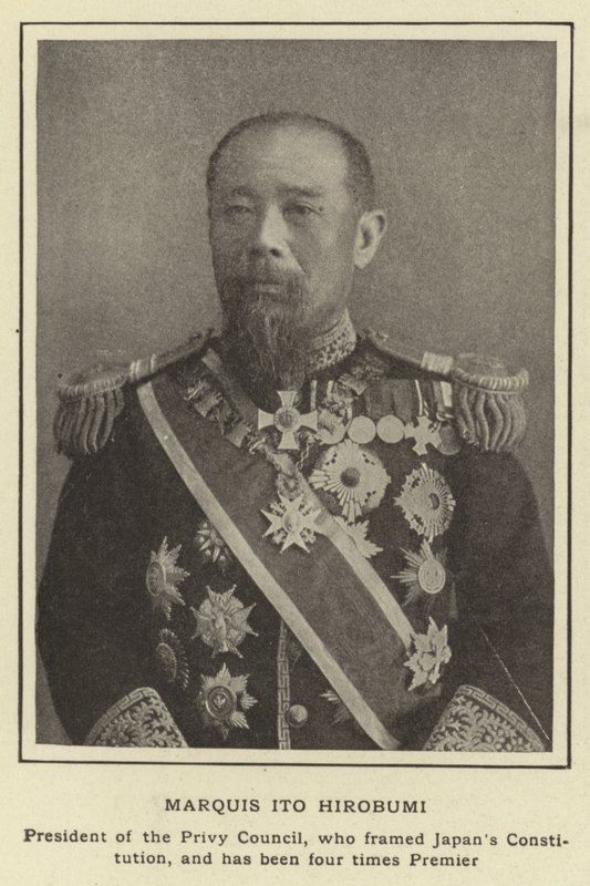 Marquis Ito Hirobumi, président du Conseil privé, qui a rédigé la constitution japonaise, et a été quatre fois Premier ministre - Japanese Photographer
