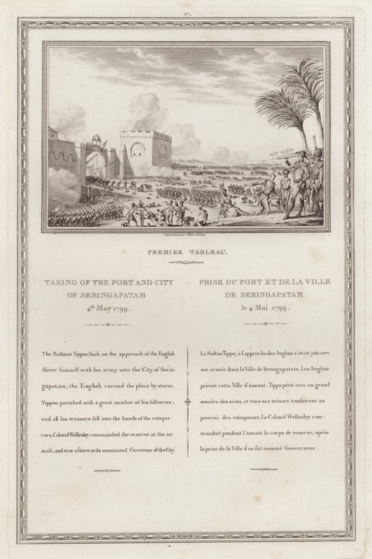 Capture du fort et de la ville de Seringapatnam par les Britanniques, Quatrième guerre anglo-mysore, Inde - Jean (after) Duplessi Bertaux