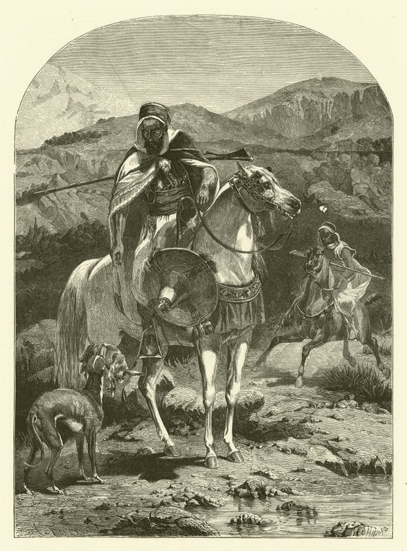 Chasse au lièvre en Algérie avec des lévriers (gravure) - Jean Antoine Valentin Foulquier