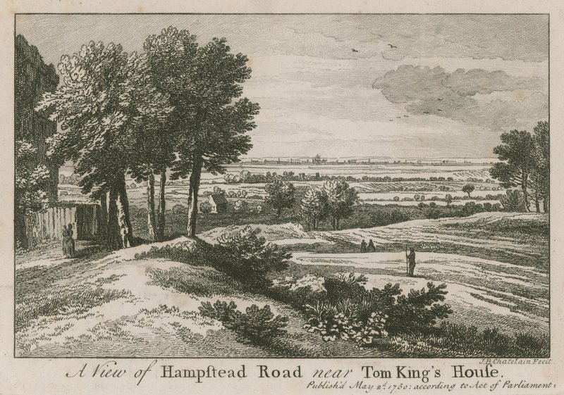 Vue de Hampstead Road près de la maison de Tom King - Jean Baptiste Claude Chatelain