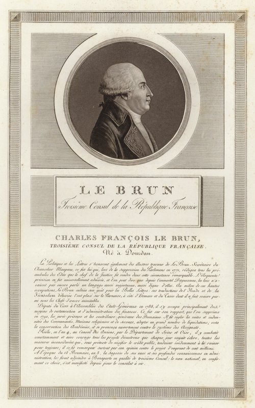Portrait de Charles-François Lebrun, duc de Plaisance - Jean Duplessi Bertaux