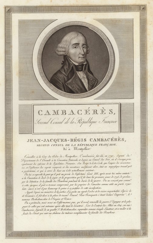Portrait de Jean Jacques Régis de Cambacérès - Jean Duplessi Bertaux