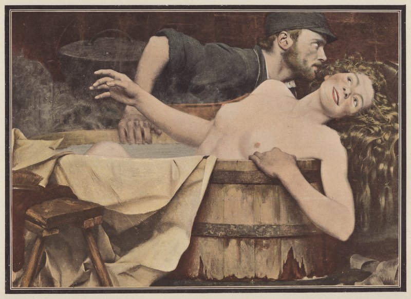 Après le lavage, femme dans une baignoire - Jean Eugene Buland