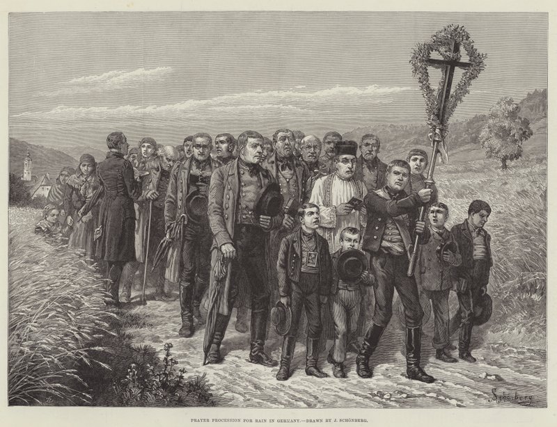 Procession de prière pour la pluie en Allemagne - Johann Nepomuk Schonberg