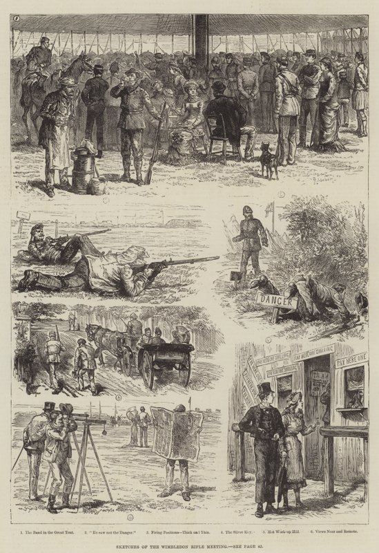 Croquis de la réunion de tir de Wimbledon - Johann Nepomuk Schonberg