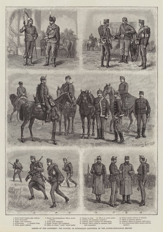 Armées du continent, le Honved, ou Landwehr hongrois, de l