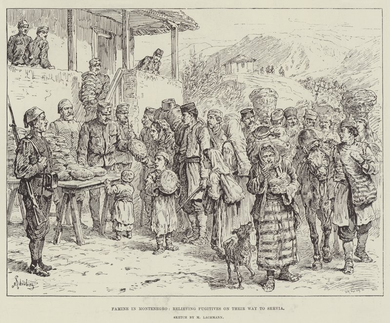 Famine au Monténégro, secours aux fugitifs en route vers la Serbie - Johann Nepomuk Schonberg