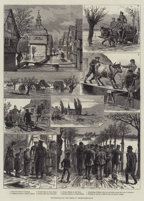 Inondations du Rhin en Hesse-Darmstadt - Johann Nepomuk Schonberg