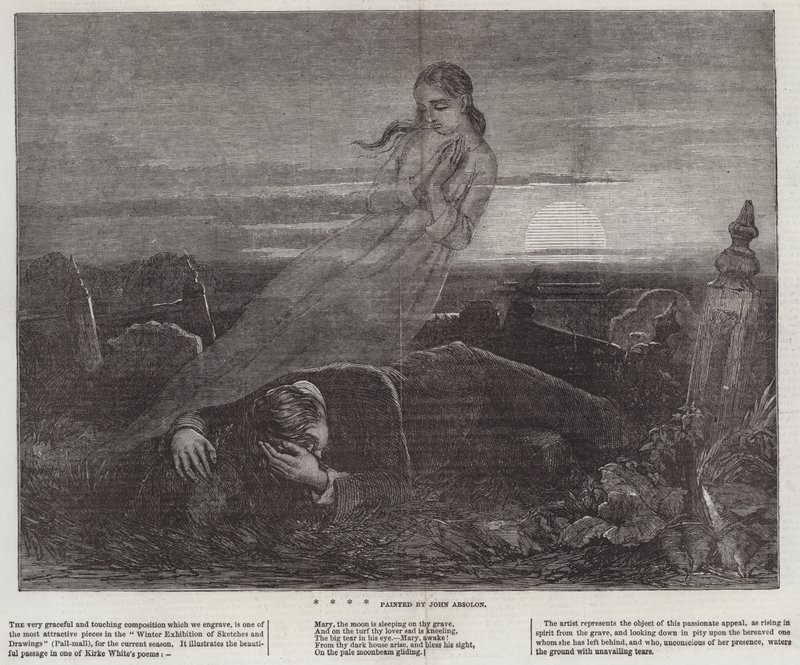 Homme mort ange tombeau lever du soleil - John Absolon