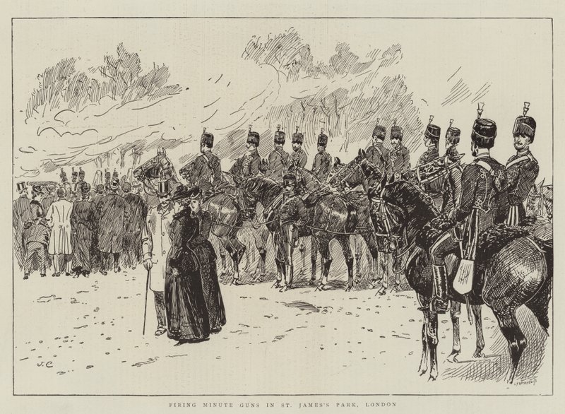 Tirer des coups de canon minute dans le parc Saint-James, Londres - John Charlton