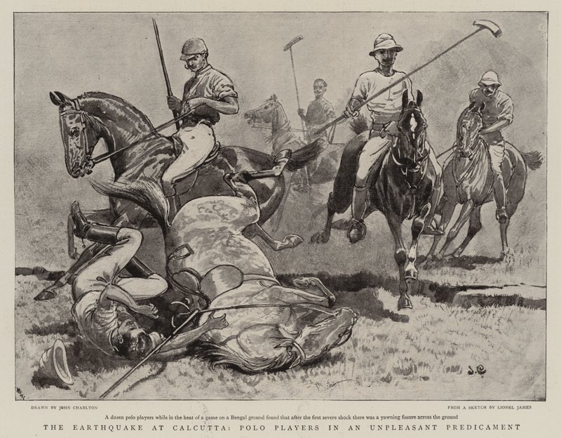 Le tremblement de terre à Calcutta, joueurs de polo dans une situation désagréable - John Charlton