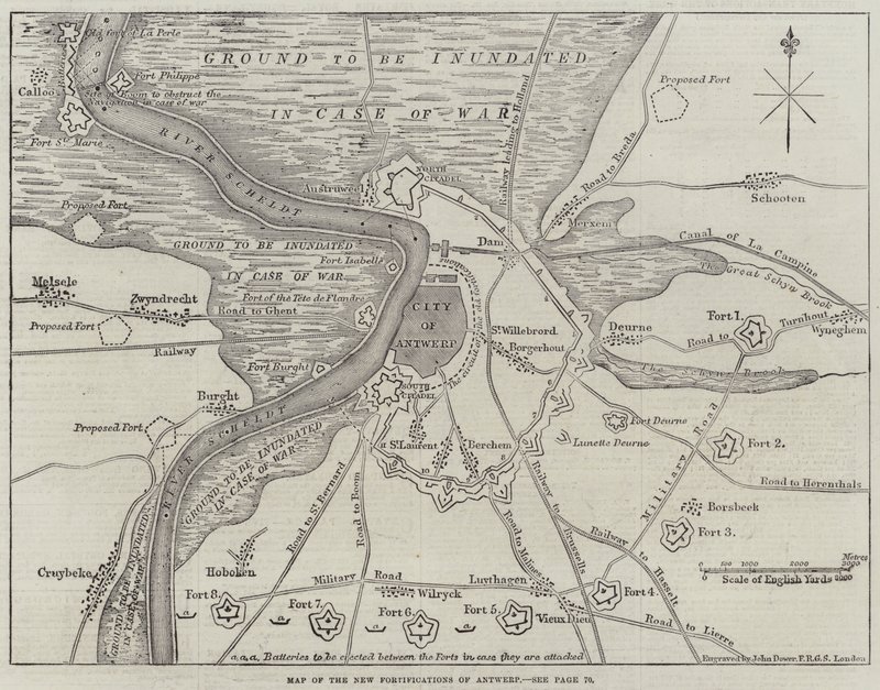 Carte des nouvelles fortifications d