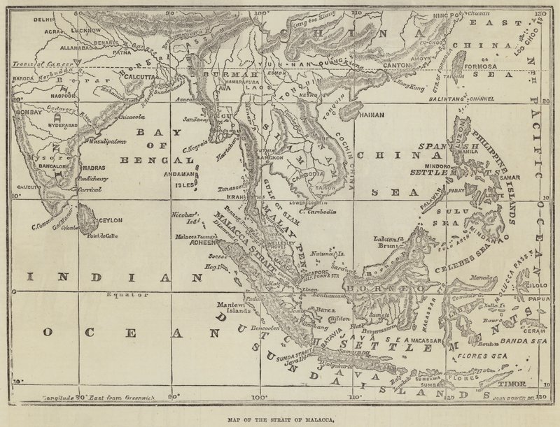 Carte du Détroit de Malacca - John Dower